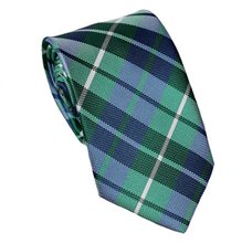 Green Teenager's Tie with Scottish Plaid