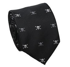 Corbata Cadete Negra Calaveras