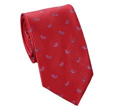 Corbata Cadete Roja Paisley Azul
