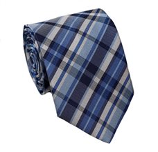 Blue Teenager's Tie with Tartan