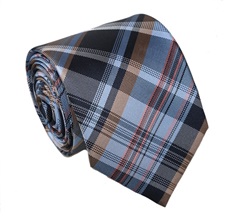 Corbata Cuadros Azul y Arena