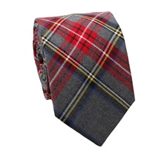 Corbata Cuadros Gris y Roja
