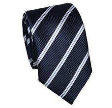 Corbata Estrecha Azul Marino Rayas