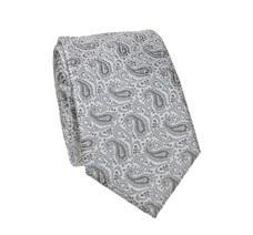 Corbata Estrecha Cachemir Gris Claro