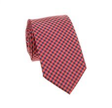 Corbata Estrecha Cuadros Vichy Rojo y Azul