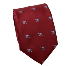 Corbata Granate con Calaveras Azules