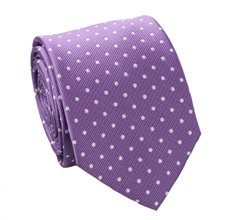 Corbata Lila con Lunares Blancos