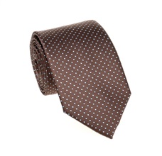 Corbata Marrón Motas Azules
