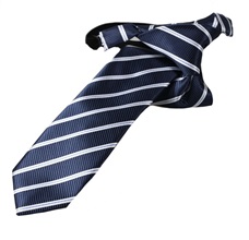 Corbata Niño Azul Marino Rayas Blancas