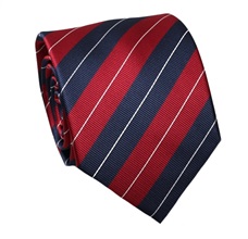 Corbata Rayas Azul Marino y Burdeos