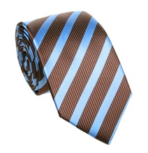 Corbata Rayas Azul y Marrón