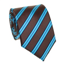 Brown and Turquoise Stripes Tie