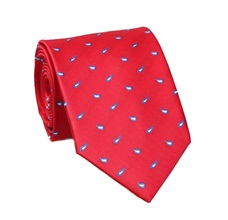 Corbata Roja con Cachemir Azul