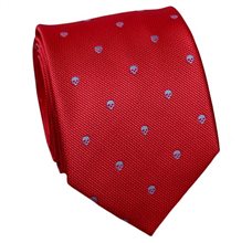 Corbata Roja con Calaveras