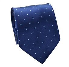 Corbata Seda Azul con Lunares Celeste