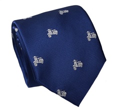 Blue Silk Tie with White Scooter