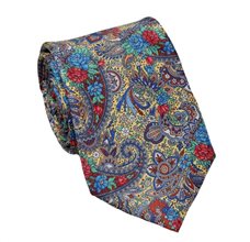 Yellow Paisley Natural Silk Tie Special Edition