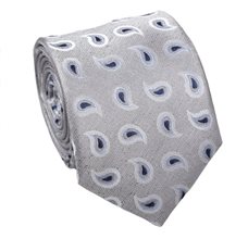 Corbata Seda Gris con Paisley