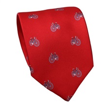 Corbata Seda Roja con Bicicletas