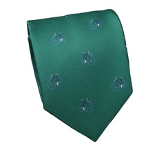 Corbata Seda Verde con Bicicletas