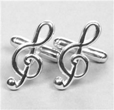 Gemelos Clave de Sol Plata 925mm