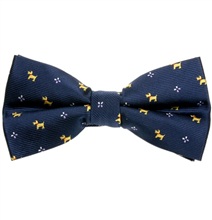 Pajarita Azul Marino con Schnauzer Amarillo