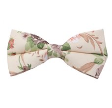 Beige Bow Tie with Flowers