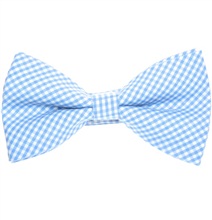Pajarita Cuadros Vichy Azul Celeste y Blanco