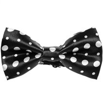 Black Bow Tie with White Dots
