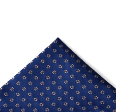 Royal Blue Pocket Square with Flowers
