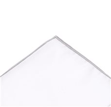 Pañuelo Bolsillo Blanco y Gris