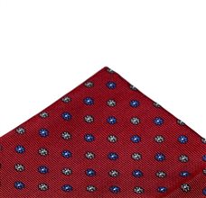 Burgundy Pocket Square with Flowers