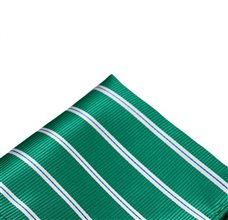 Green Pocket Square with Stripes