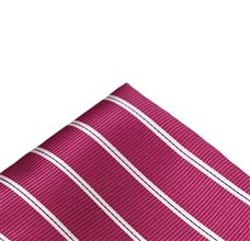 Magenta Pocket Square with Stripes