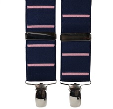 Blue with Pink Stripes Elastic Braces