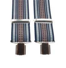 Tirante Elástico Jacquard Marrón y Azul Marino
