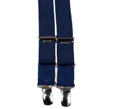 Boy's Dark Blue Elastic Braces Leather