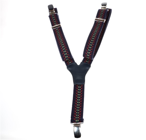 Boy's Deep Blue Elastic Braces with Spikes