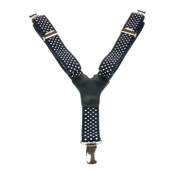 Boy's Deep Blue Elastic Braces with Dots