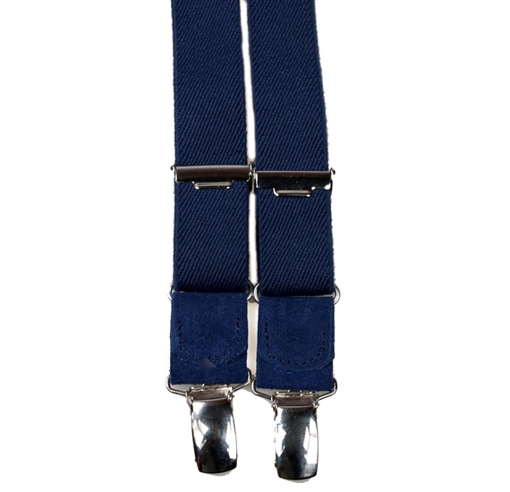 Boy's Dark Blue Elastic Braces Leather