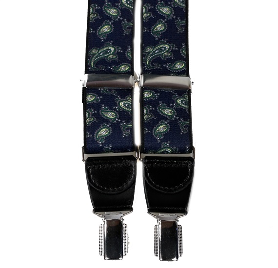Dark Blue Paisley Elastic Braces