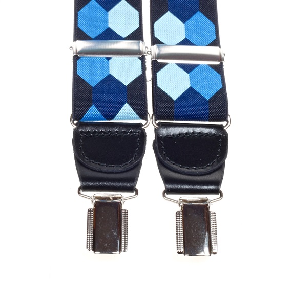 Tirante Elástico Piel Hexágonos Azules