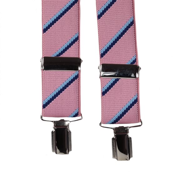 Tirante Elástico Rosa Rayas Azules