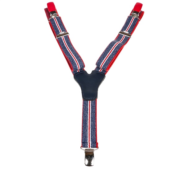 Boy's Jeans Elastic Braces with Red Stripe
