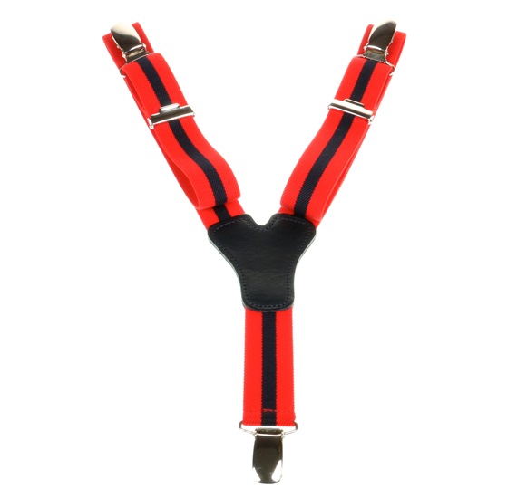 Boy's Deep Blue and Red Stripes Elastic Braces