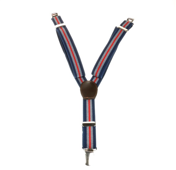Boy's Deep Blue and Red Stripes Braces