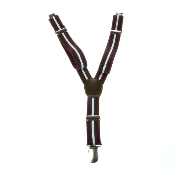 Boy's Bordeaux and Deep Blue Stripes Braces